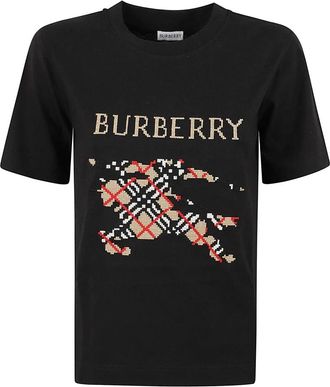 Burberry Check Motif Logo T-shirts Polos Zwart - Dames - T-shirts - Zwart - M - Tops