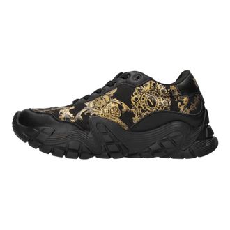 Versace Jeans Couture Leren en Geprinte Stof Sneakers - Heren - Schoenen - Veelkleurig - Maat: 39 EU Leer