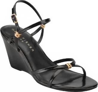 Marc Fisher Womens Faithy Slingback Wedge Sandal In Black
