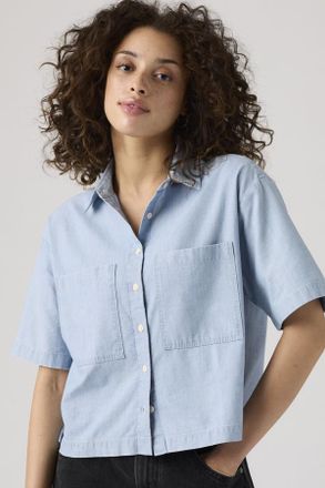 Levi's Camisa Cropped de manga corta Harlie - Mujer - 2XL - Azul / Brass Organ