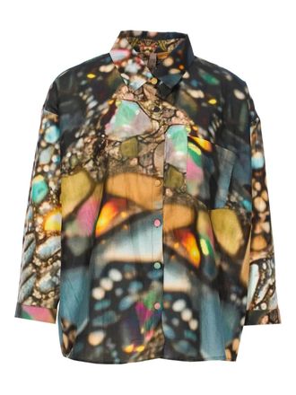 Yavi abstract-print shirt - Blue