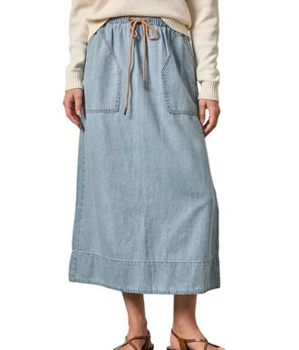 Lilla P Denim Skirt In Blue Wash