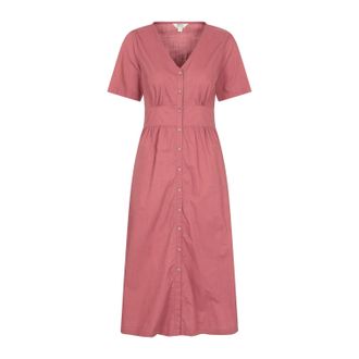 Mountain Warehouse Dames Riviera Knopdoor Midi Jurk (Roze)