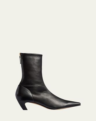 Khaite Arizona Leather Ankle Boots