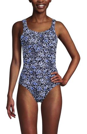 Lands End DDD-Cup New SlenderSuit Carmela Underwire One Piece Swimsuit in Navy Meadow Floral at Nordstrom, Size 10