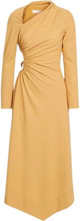 Jonathan Simkhai Yellow Drape Midi Dress Size S