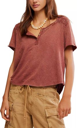 Free People Heirloom Henley Top In Canyon