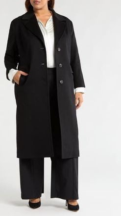 Fleurette Holland Longline Wool Coat in Black at Nordstrom Rack, Size 16W