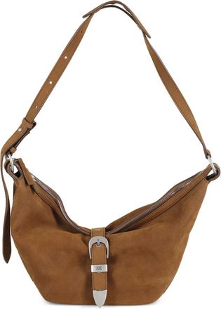 Marge Sherwood Suède schoudertas met gespsluiting - Bruin