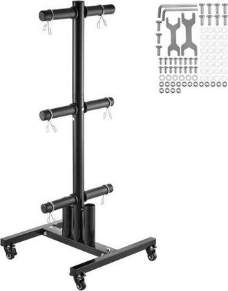 OEM Soporte Vertical Para Discos De Pesas Con Ruedas, Capacidad De Carga De 454 Kg, Soporte Para Almacenar Pesas, Soporte Para Almacenar Barras De Gimnasi