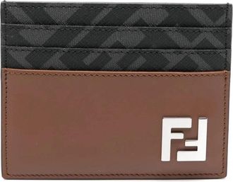 Fendi Card Case Vit. King - Heren - Portefeuilles - Bruin - ONE Size - Accessoires