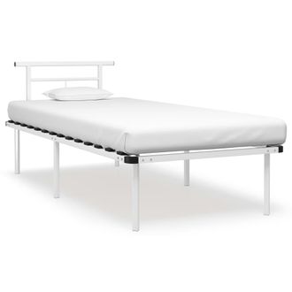 vidaXL Estructura De Cama Sin Colch&oacute;n Metal Blanco 90x200 Cm Vidaxl