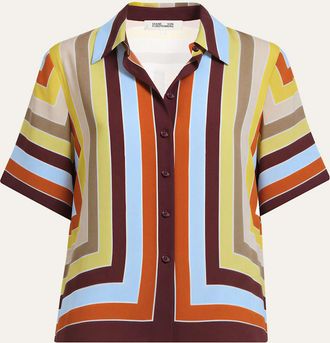 Diane Von F&uuml;rstenberg Alexa Striped Silk Shirt