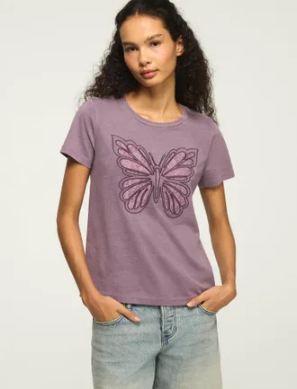 Lucky Brand Womens Lace Butterfly Classic Crew