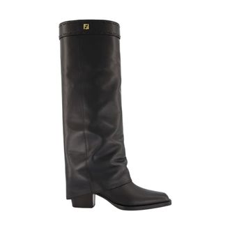 Fendi Minerva Knee-High Boots - female - Fendi - Heeled Boots - Black - 3 UK - Shoes