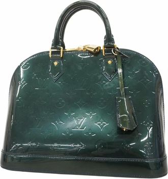 Louis Vuitton Pre-owned Handbags, female, Green, Size: ONE SIZE Pre-owned Patent Leather Dome Satchel