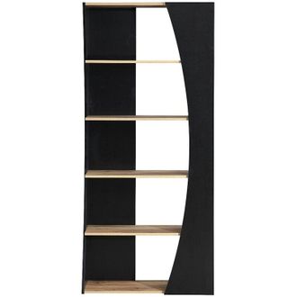 Vente-Unique Libreria con 5 scaffali Nero e Naturale - JILORA