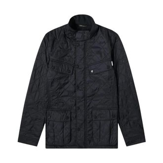 Barbour Marineblauwe Polarquilt Jas met Fleece Voering - Heren - Zomerjassen - Blauw - 2XL - Katoen - Jassen