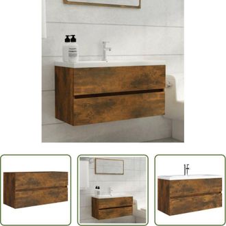 vidaXL vidaXL Sottolavabo - Mobile Sottolavabo Rovere Fumo 90x38,5x45 cm Legno Multistrato