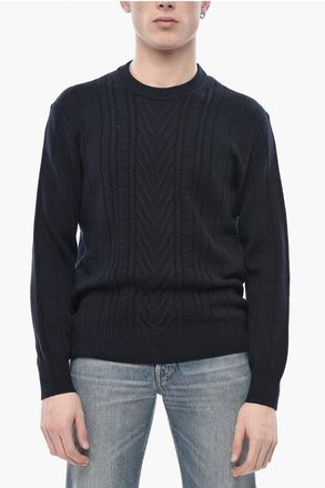 Paolo Pecora Virgin Wool Crew Neck Sweater With Textured Details size Xxl