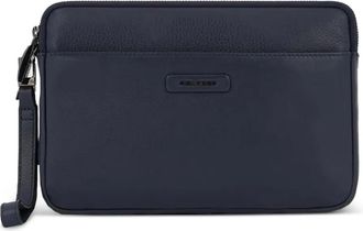 Piquadro Leren clutch - Blauw