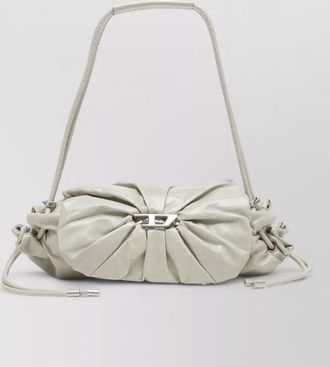 Diesel leather shoulder bag pleated charms strap