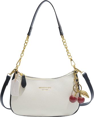 Generic Cymwer PU Crescent Crossbody Bag Large Crossbody Purses for Womens Girls (White)