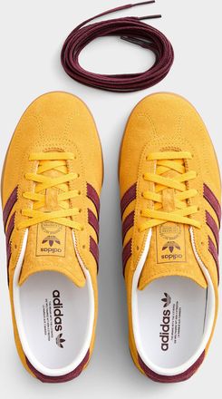 adidas Womens Yellow & burgundy suede Gazelle Lo Pro sneakers Women