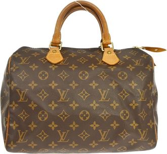 Louis Vuitton Speedy Handbag Monogram Canvas Brown Canvas Handbag (Pre-Owned)