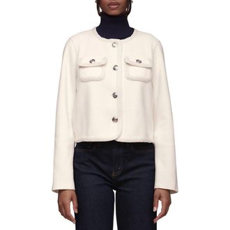 Bagatelle Cropped Collarless Jacket in Ivory at Nordstrom Rack, Size X-Large