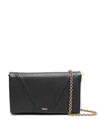 Chloé Spin flap cross body bag - women - Calf Leather - One Size - Black