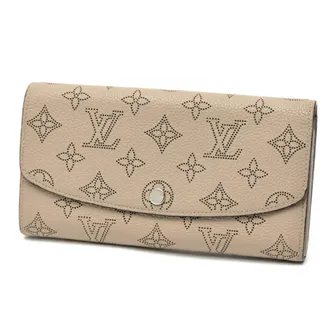Louis Vuitton Mahina Grayish Mahina Leather Long Wallet (Bi-Fold) (Pre-Owned)
