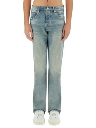 Purple Coated Flare Jeans