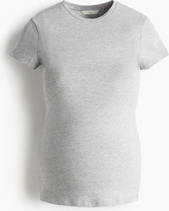H&M MAMA Figurbetontes T-Shirt - Grau
