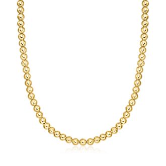 Ross-Simons Italian 6mm 18kt Gold Over Sterling Bead Necklace