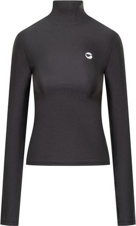 Coperni Strakke Top met Hoge Hals - Dames - Longsleeves - Zwart - XS - Tops