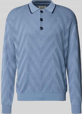 Scotch & Soda Regular Fit Longsleeve in Strick-Optik in Hellblau, Größe XXL