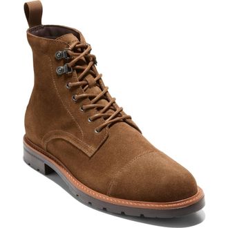 Cole Haan Chamberlain Cap Toe Boot in Spiced Brown Suede /dark Brown at Nordstrom Rack, Size 11.5