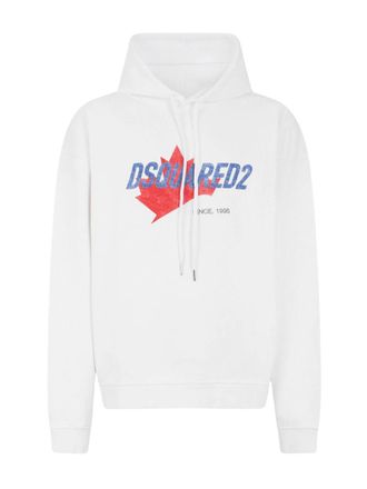 Dsquared2 White D2 Signature Hoodie