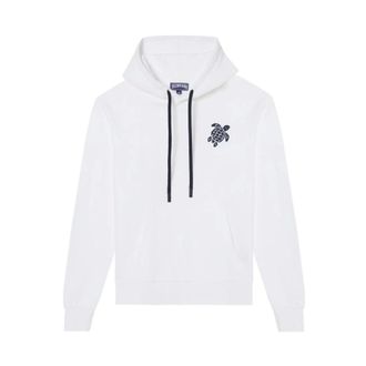 Vilebrequin Cotton Hoodie Big Turtle Embroidery - Heren - Sweatshirts & Hoodies - Wit - Maat: 2XL Katoen