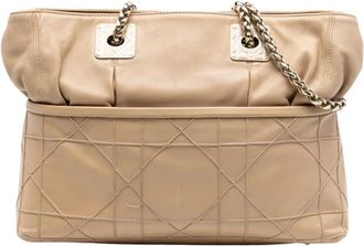 Dior Pre-owned Leren Tote Bag - Dames - Vintage Shopper - Beige - ONE Size - Leer - Vintage
