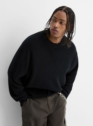 Djab Mens Loose waffle-knit sweater