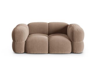Cosmopolitan Design Sof&aacute; 2 plazas de terciopelo beige oscuro