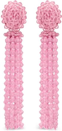 Oscar De La Renta Oorbellen verfraaid met kralen en kwastje - Roze