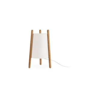 Leds - C4 Lampada da tavolo treppiede leds C4 Woody in legno di quercia, beige E27