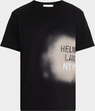 Helmut Lang Mens Spray Logo Graphic Cotton T-Shirt