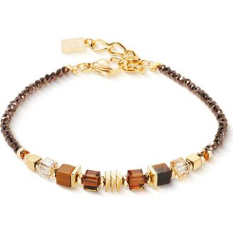 Coeur de Lion Wave Cube Flow Gold Bracelet in Brown at Nordstrom, Size 8.25