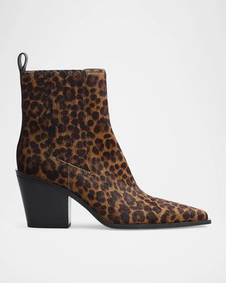 Rag & Bone 75mm Newbury Leopard Calf Hair Chelsea Boots