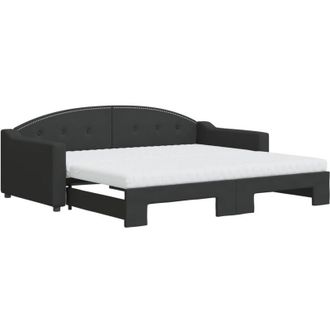 vidaXL Vidaxl - Sof&aacute; Cama Nido Con Colch&oacute;n Tela Negro 90x190 Cm