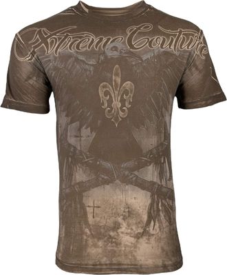 Xtreme Couture by Affliction Mens T-Shirt Darkside, Sand, Large
